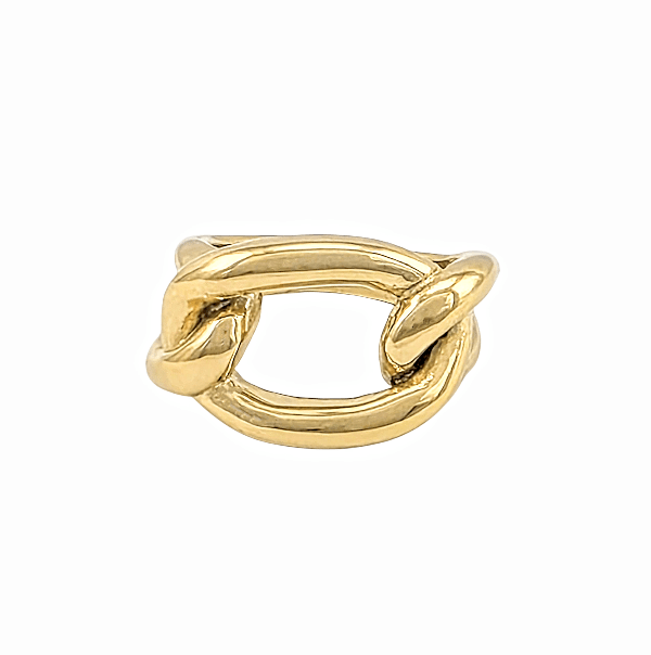 Bold Link – Bague Chaîne Sculptée Dorée - Alberto Bijoux