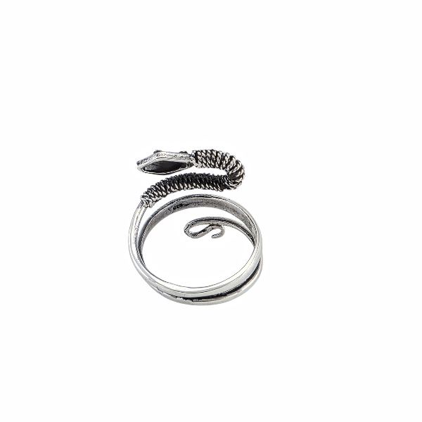 Bague serpent argentée ajustable - Design spiral tailles 6 à 9 disponibles - Alberto Bijoux