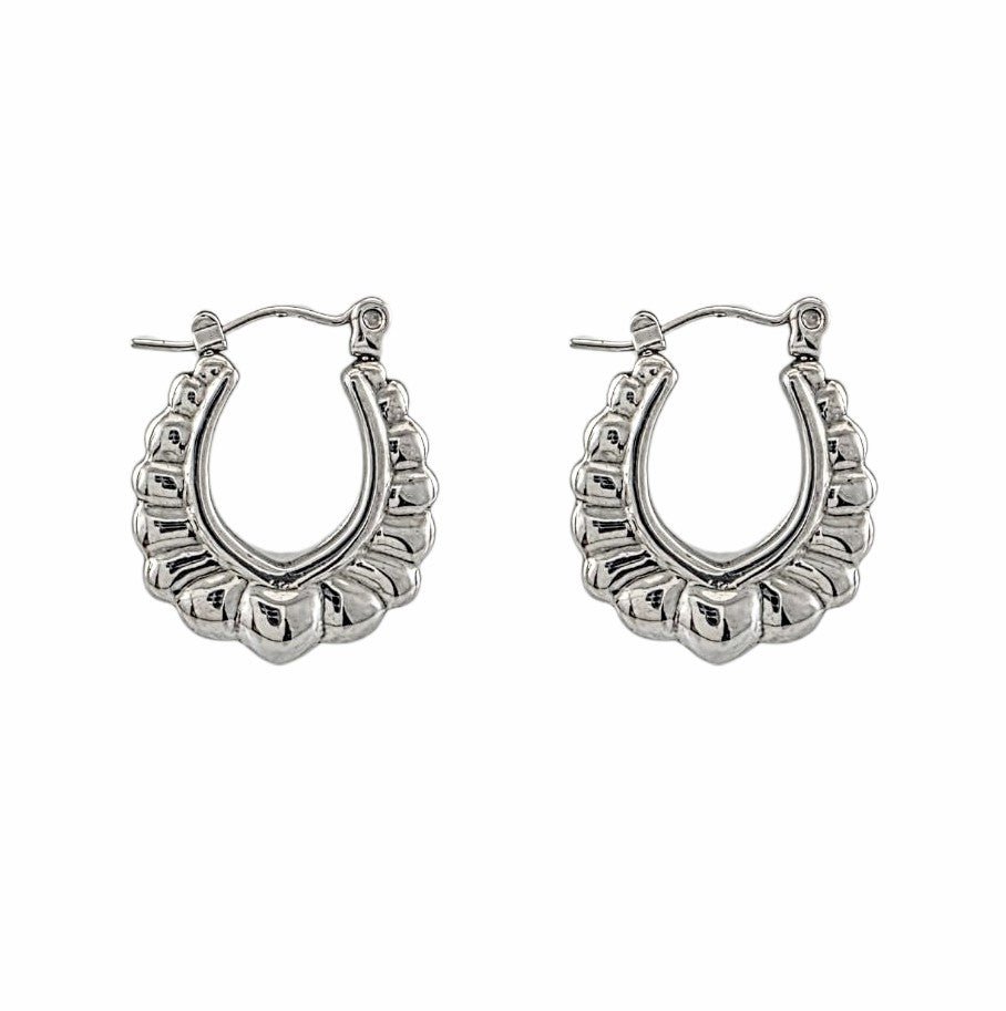 Boucles d’oreilles créoles sculptées - Alberto Bijoux