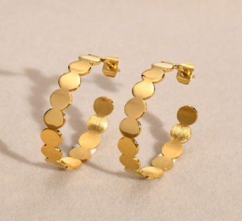 Boucles "Luna" – Créoles Dorées à Pastilles - Alberto Bijoux