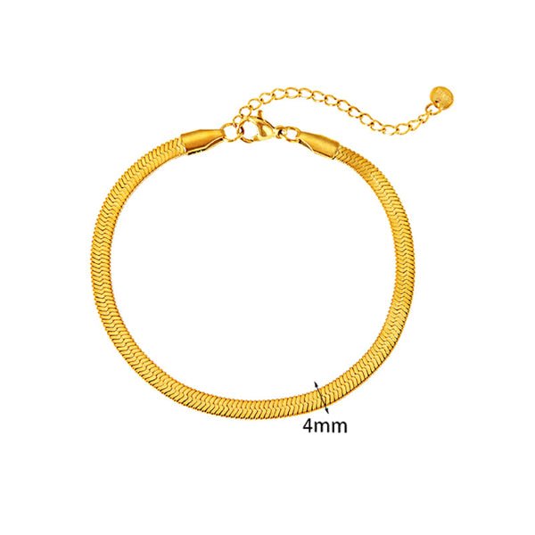 Bracelet “Solea” – Maille Serpent Dorée – 4 mm - Alberto Bijoux