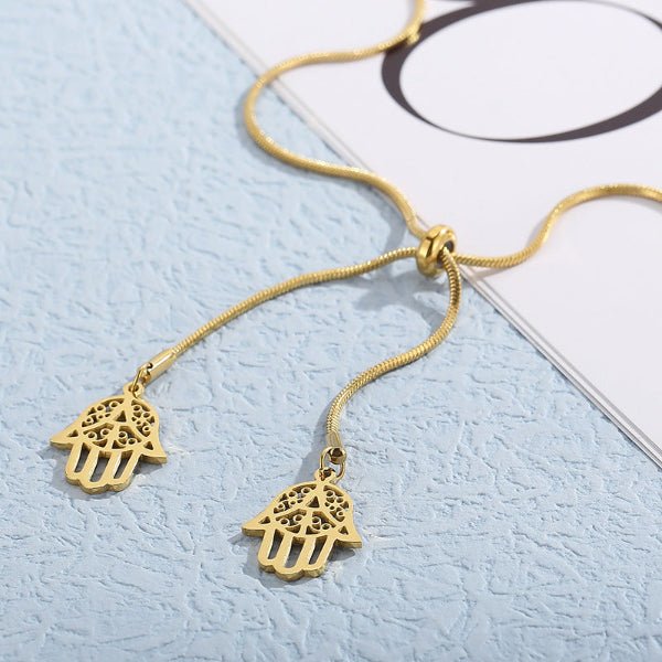 Collier “Double Hamsa Doré” – Protection et élégance - Alberto Bijoux
