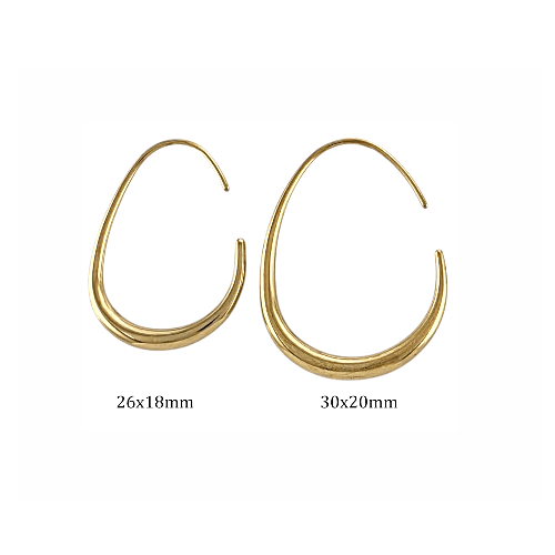 Créoles Goutte Fine – Acier Doré - Alberto Bijoux