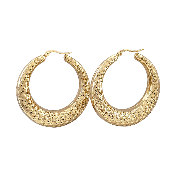 Créoles Sienna – Ovales 49x48mm en Acier Inoxydable Doré - Alberto Bijoux