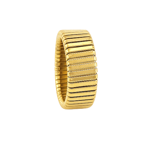 Flexa – Bague Élastique Dorée à Maillons Fins - Alberto Bijoux