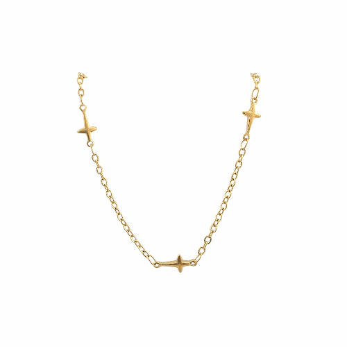 Éclat Sacré – Bracelet Chaîne à Croix Stylisées - Alberto Bijoux