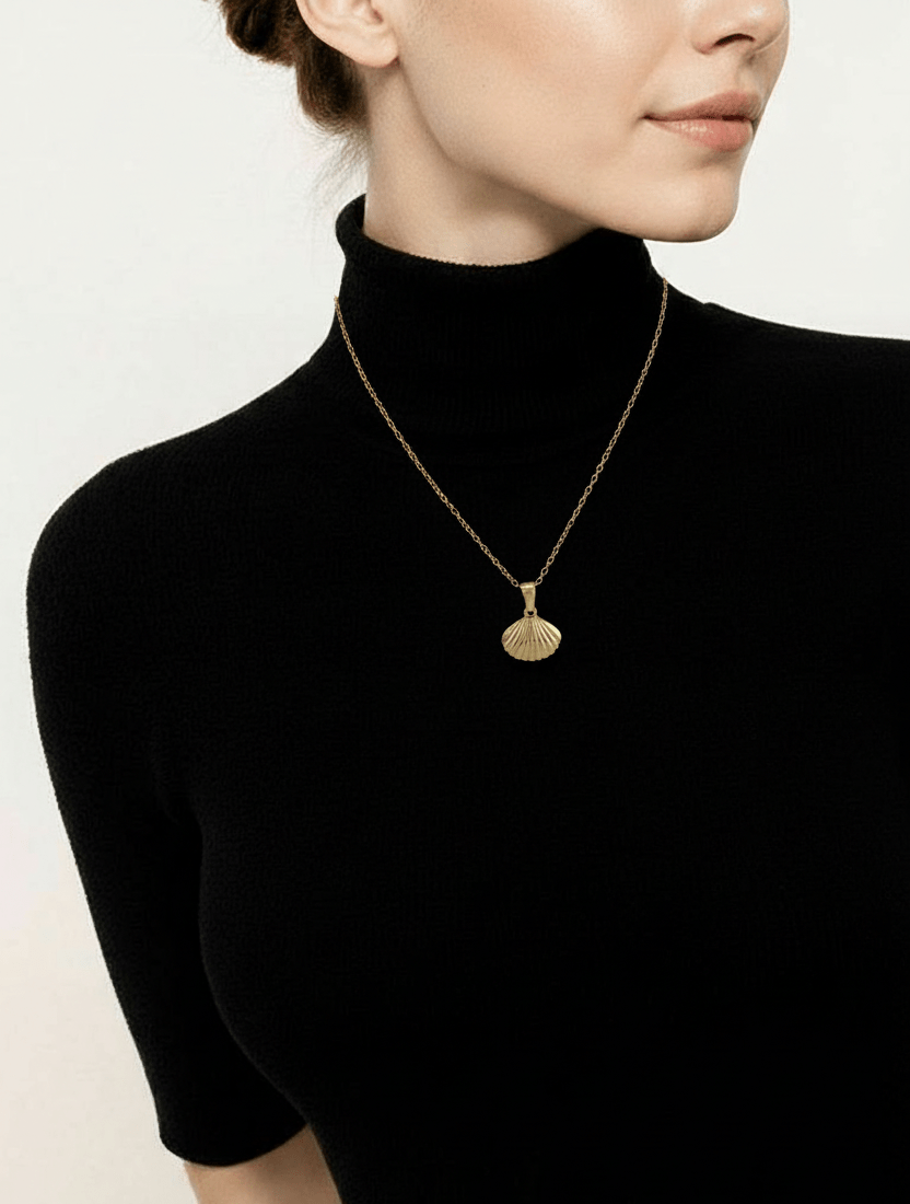 Coquillage Doré – Collier Marin 13 × 10 mm - Alberto Bijoux