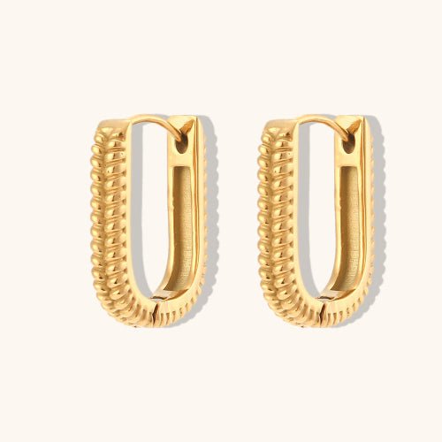 Boucles "Zaya" – Rectangles Dorés Texturés - Alberto Bijoux