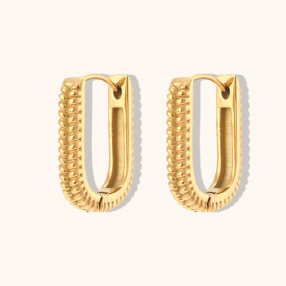 Boucles "Zaya" – Rectangles Dorés Texturés - Alberto Bijoux