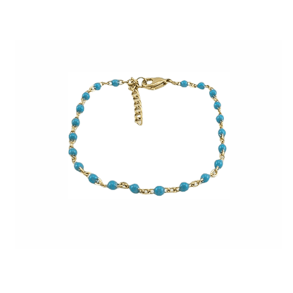 Bracelet “Luna Pop” – Chaînette Dorée à Perles Colorées (6 Couleurs) - Alberto Bijoux