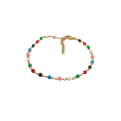 Bracelet “Luna Pop” – Chaînette Dorée à Perles Colorées (6 Couleurs) - Alberto Bijoux