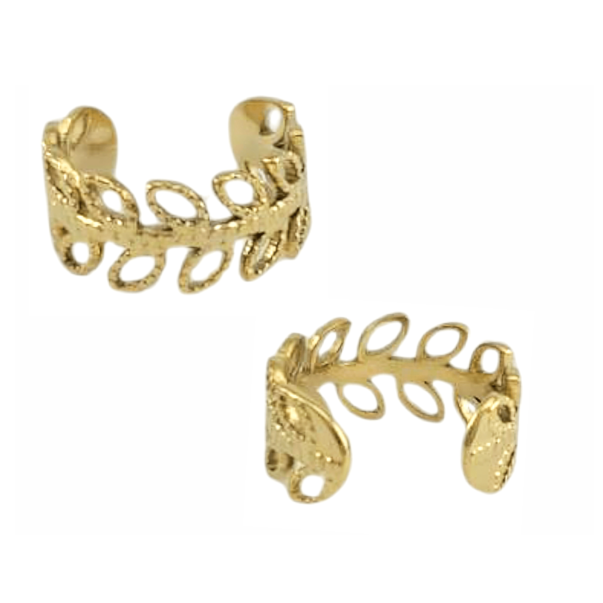 Echo – Ear Cuff Doré Triple Texture (Unité) - Alberto Bijoux