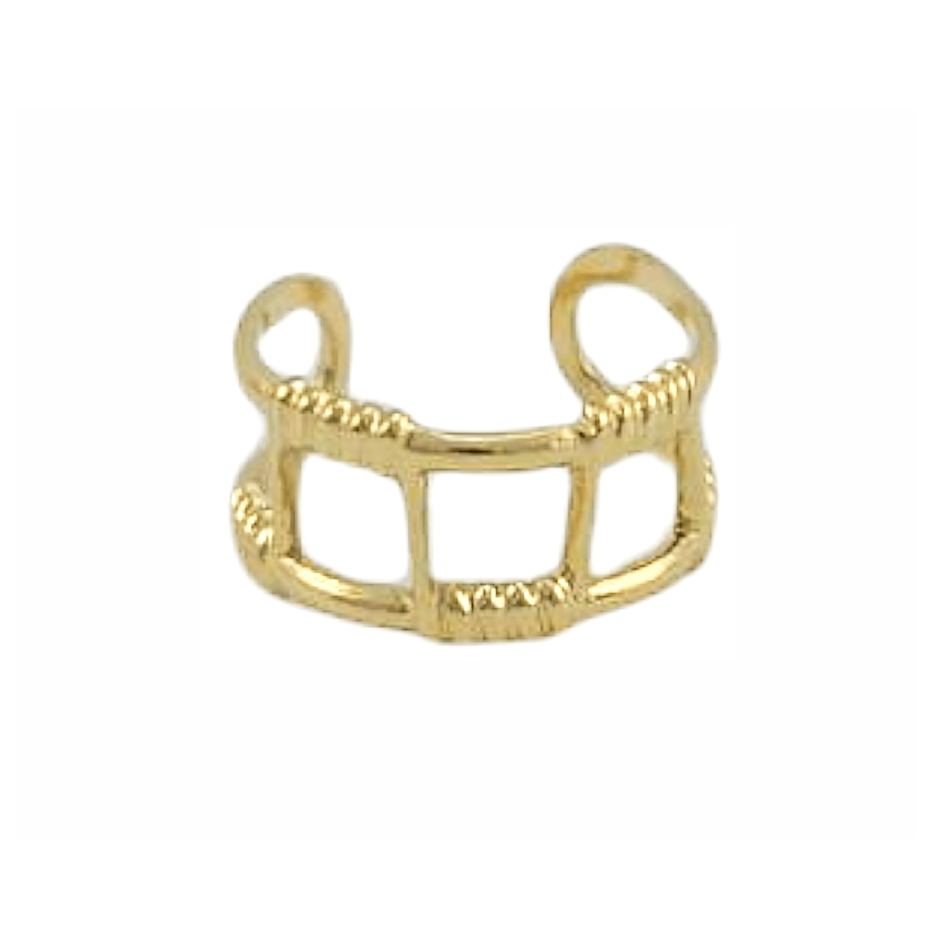 Echo – Ear Cuff Doré Triple Texture (Unité) - Alberto Bijoux