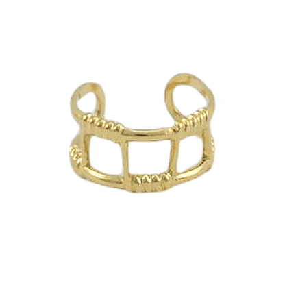 Echo – Ear Cuff Doré Triple Texture (Unité) - Alberto Bijoux