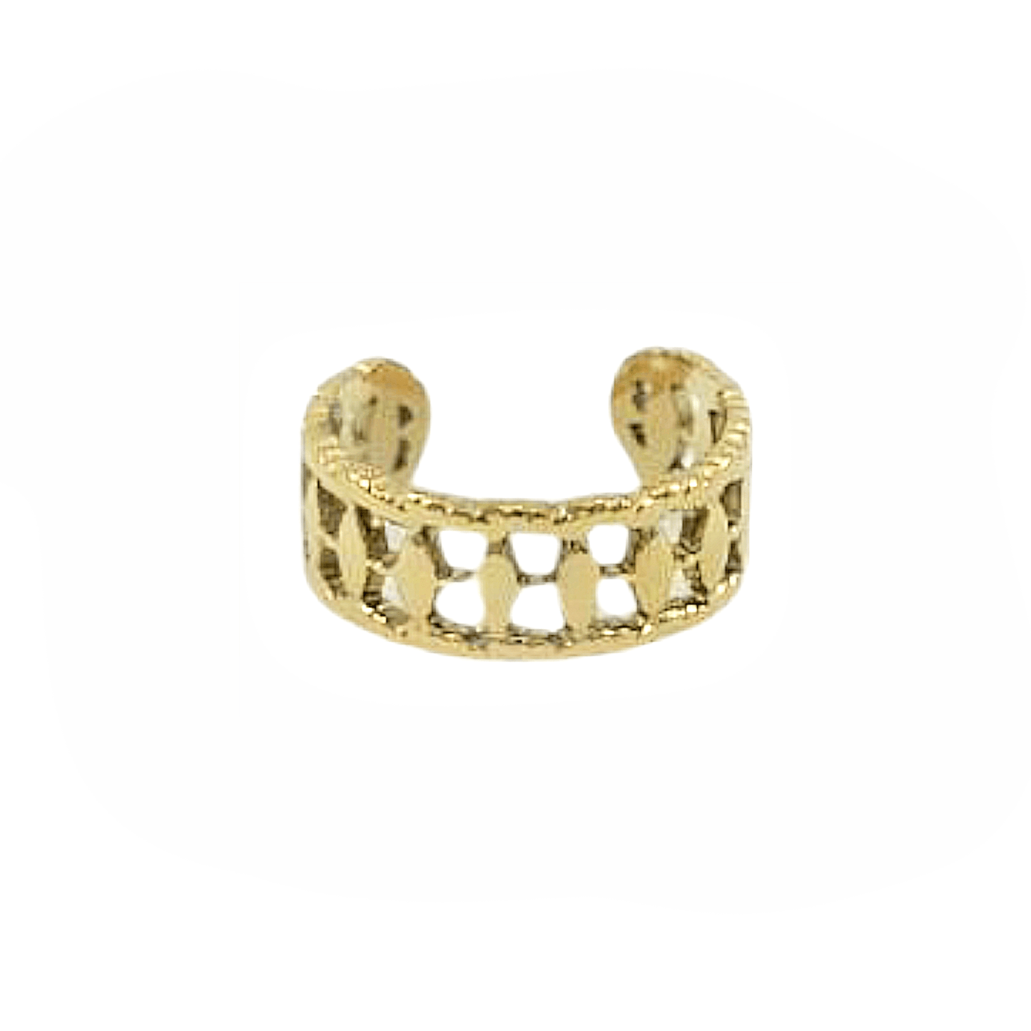 Echo – Ear Cuff Doré Triple Texture (Unité) - Alberto Bijoux