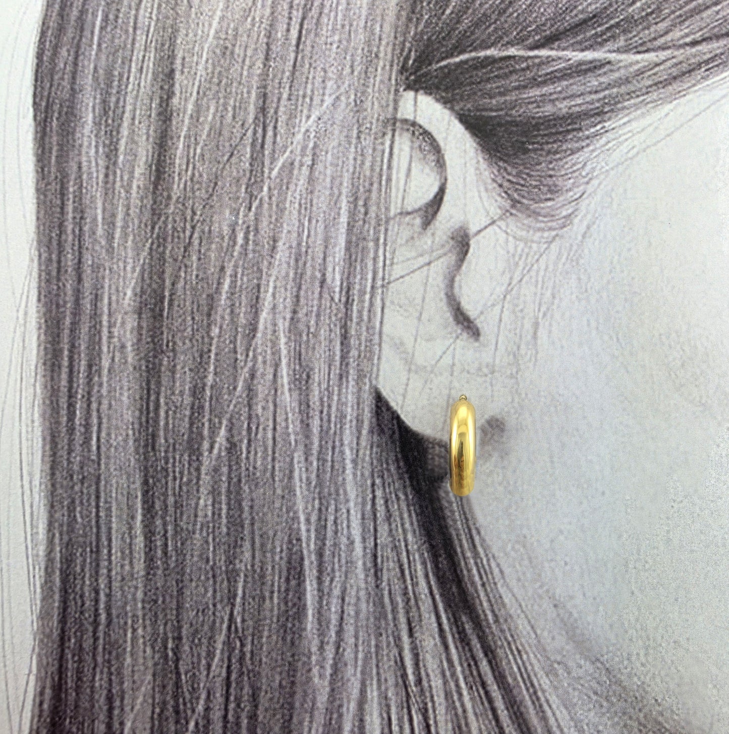 Anneaux Épais Dorés - Alberto Bijoux