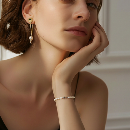 Freshwater Rice Bead Bracelet – 3mm Ultra Thin & Timeless Silver Clasp