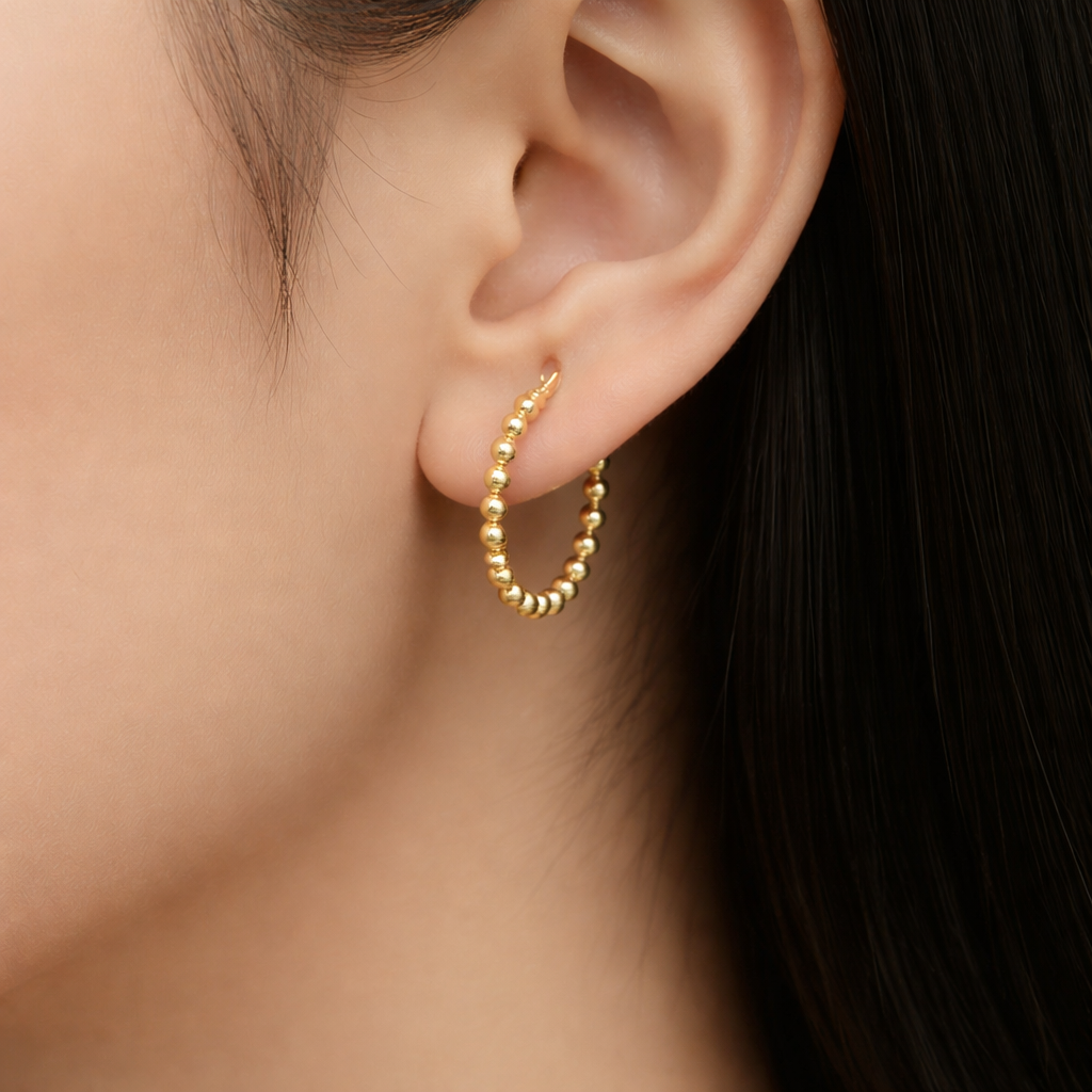 Golden Spheres Earrings – Stainless Steel