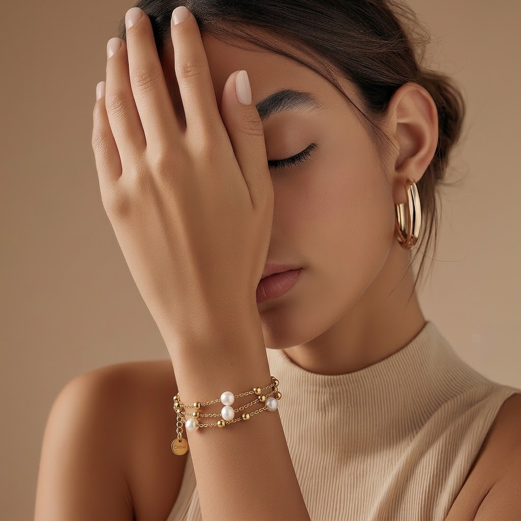 Luna – Soft Romantic Pearl Bracelet in Stainless Steel