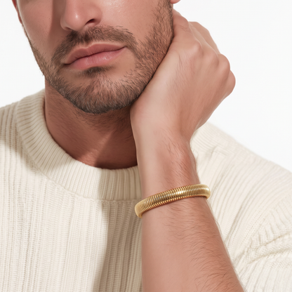 "Cobra Flex" Bracelet – Stretch Gold Stainless Steel – 20cm
