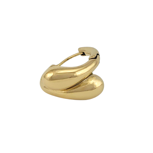 Boucles d’oreilles en acier doré avec design torsadé et forme nouée moderne