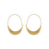 Boucles d’oreilles en acier doré, forme croissant de lune martelé, style bohème