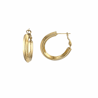 Créoles Boldy – Acier Doré Brillant - Alberto Bijoux