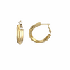 Boucles d’oreilles créoles épaisses dorées en acier inoxydable, disponibles en 20 mm et 30 mm
