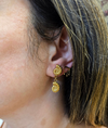 Fossila Duo – Gold Fossil Dangle Earrings