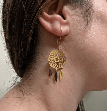 Boucles d’oreilles Attrape - Rêves Dorées en Acier Inoxydable - Alberto Bijoux