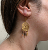 Gold Stainless Steel Dreamcatcher Earrings