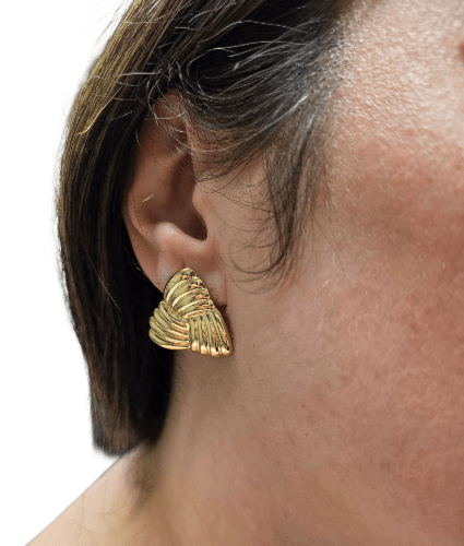 Boucles Orlena – Puces Triangulaires Texturées - Alberto Bijoux