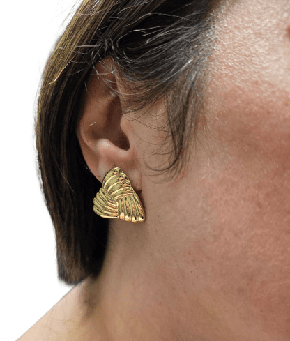 Boucles Orlena – Puces Triangulaires Texturées - Alberto Bijoux