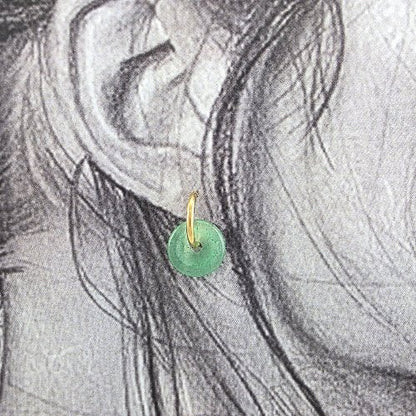 Jade Loop – Créoles Dorées & Pierre Verte - Alberto Bijoux