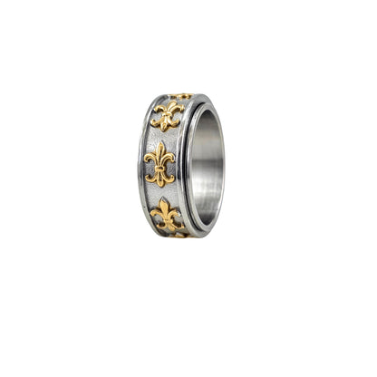 Fleur-de-lis-Royale spinner ring 