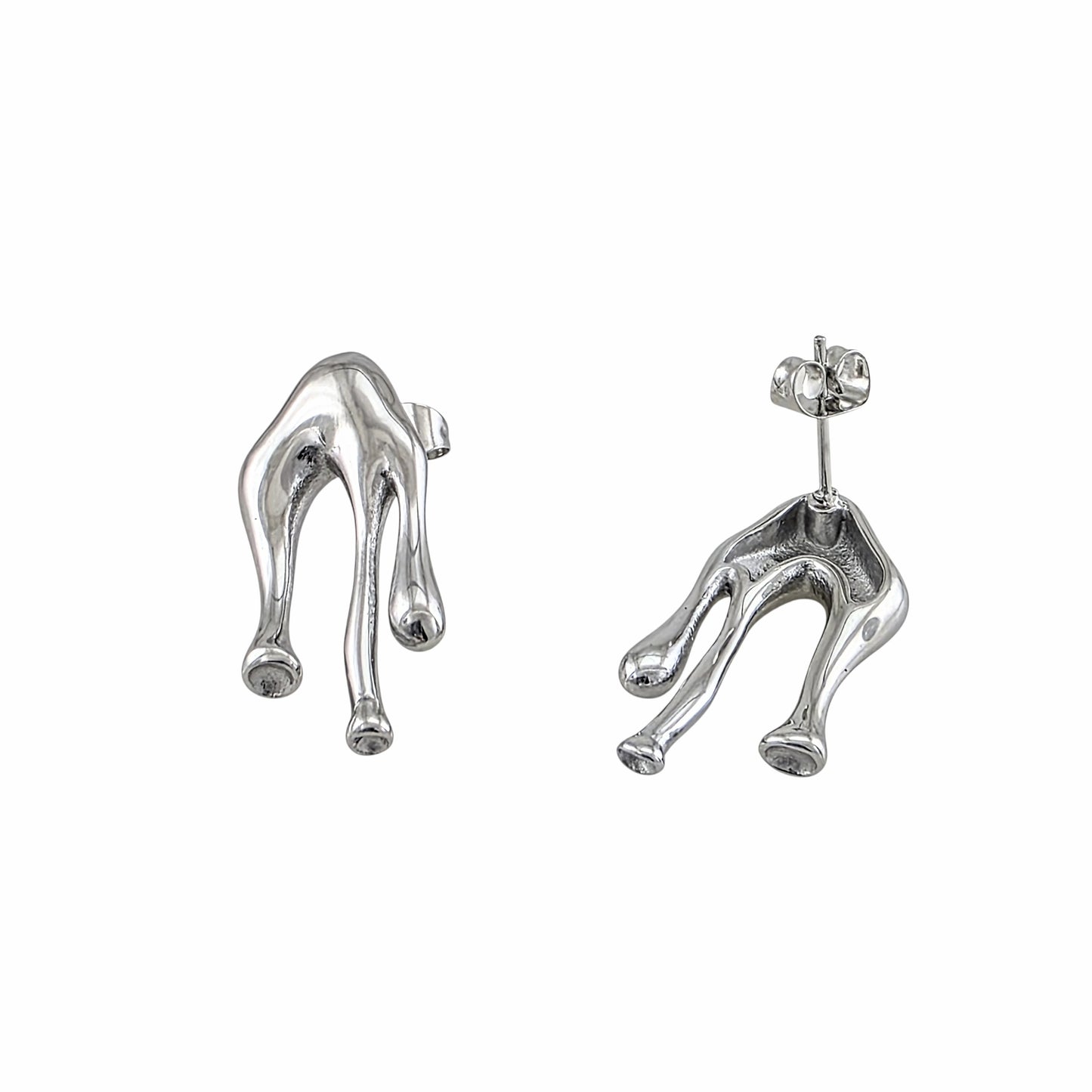 Abstract Liquid Stainless Steel Earrings – Organic Design 