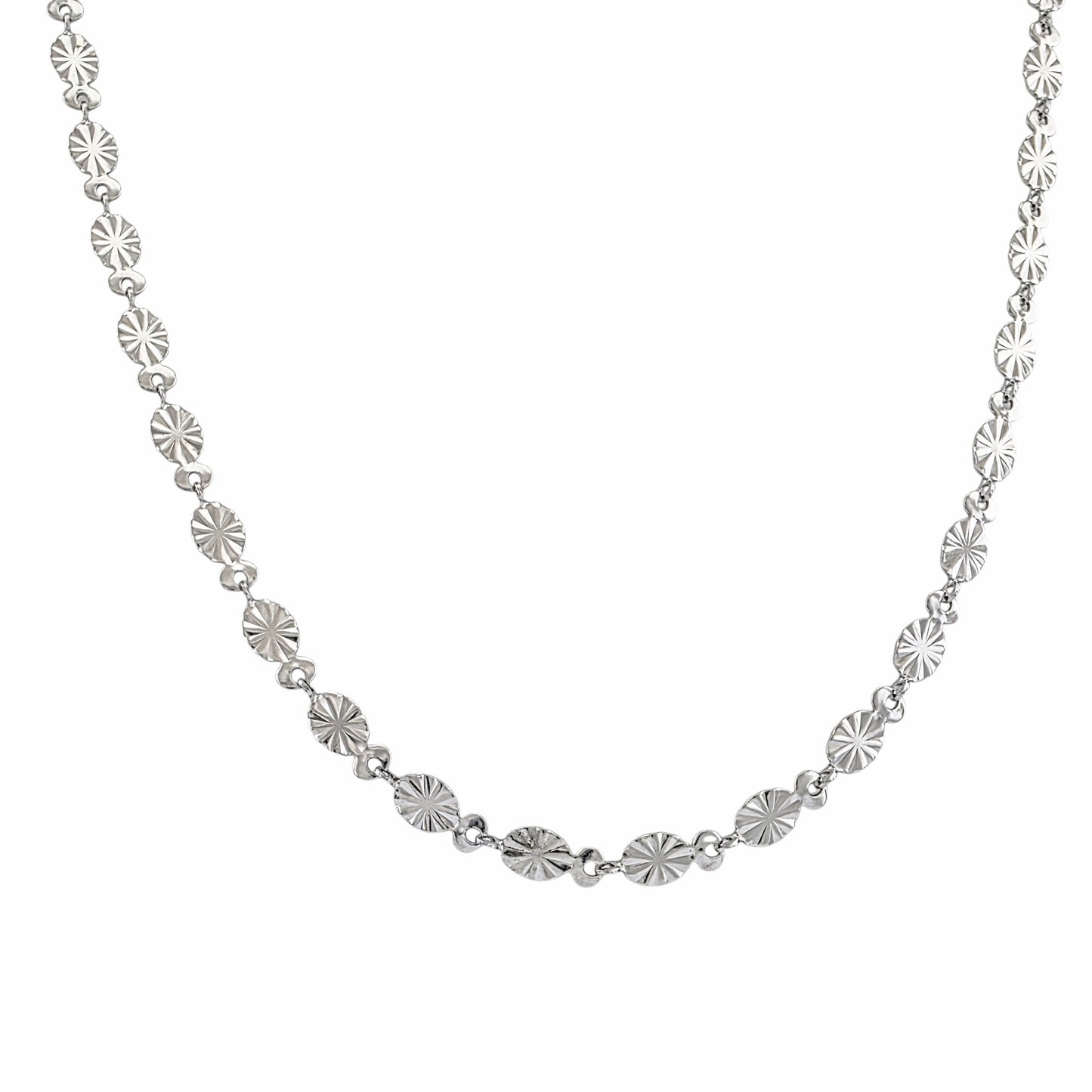 Stainless Steel Starburst Chain Necklace 