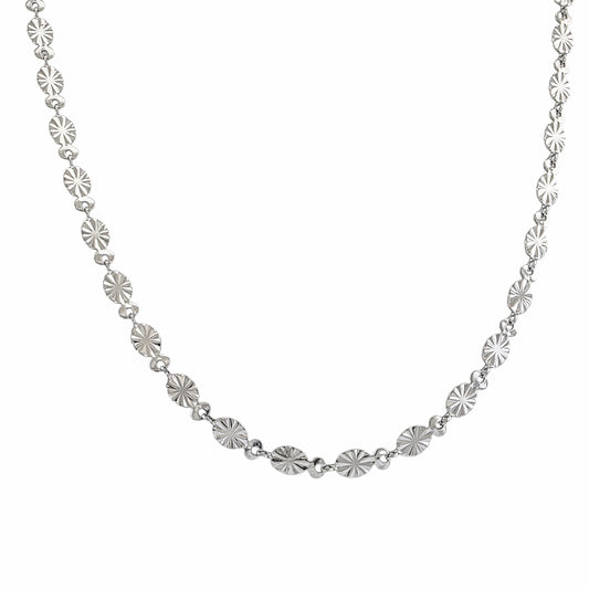 Stainless Steel Starburst Chain Necklace 