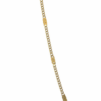 Gold-Plated Stainless Steel Curb Station Chain Necklace – 2.5mm Elegant &amp; Trendy 