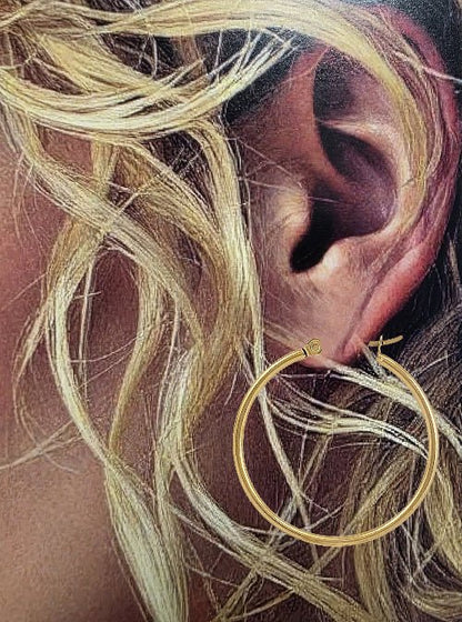 Ronda – Créoles Dorées Simples (2 mm) - Alberto Bijoux