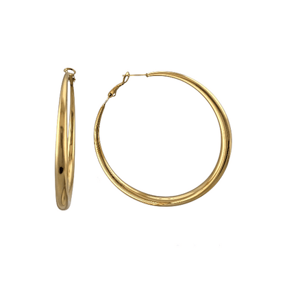 Créoles argentées en acier inoxydable 45 mm – Élégance intemporelle - Alberto Bijoux