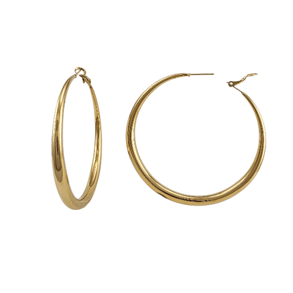 Créoles argentées en acier inoxydable 45 mm – Élégance intemporelle - Alberto Bijoux