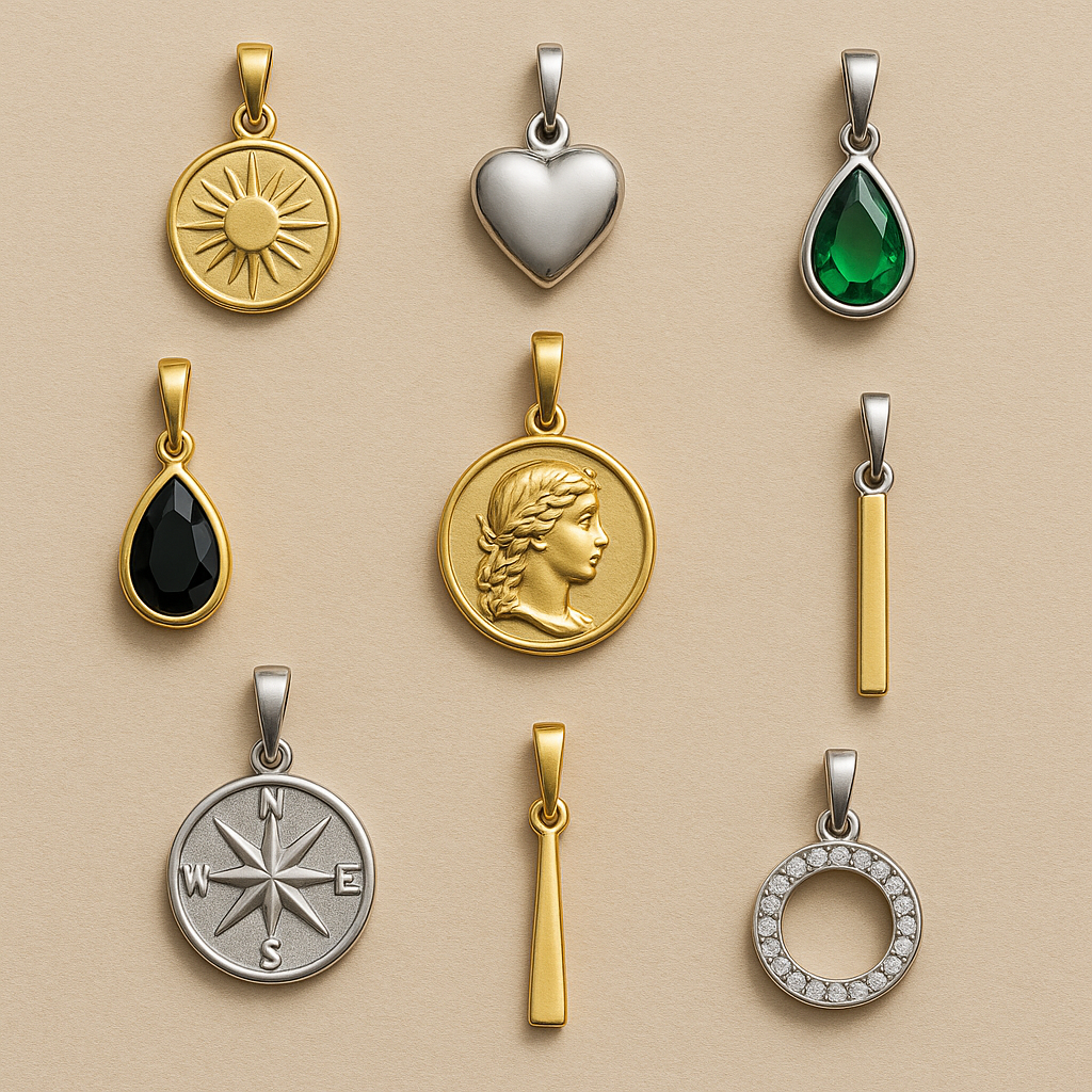 grand choix de pendentif argent et acier chez alberto bijoux