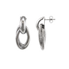 Boucles d’oreilles Éclat entrelacé argentées 35x15 mm vue de face