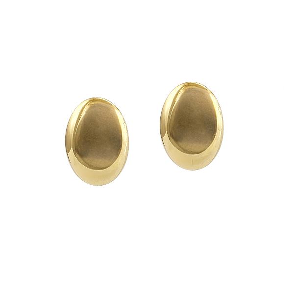 Boucles d’oreilles ovales en acier inoxydable doré 23x15 mm – Élégance moderne - Alberto Bijoux
