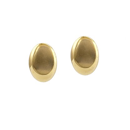 Boucles d’oreilles ovales en acier inoxydable doré 23x15 mm – Élégance moderne - Alberto Bijoux
