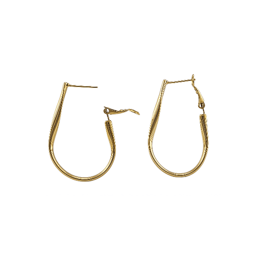 Créoles torsadées 35x20 mm – Acier inoxydable doré - Alberto Bijoux