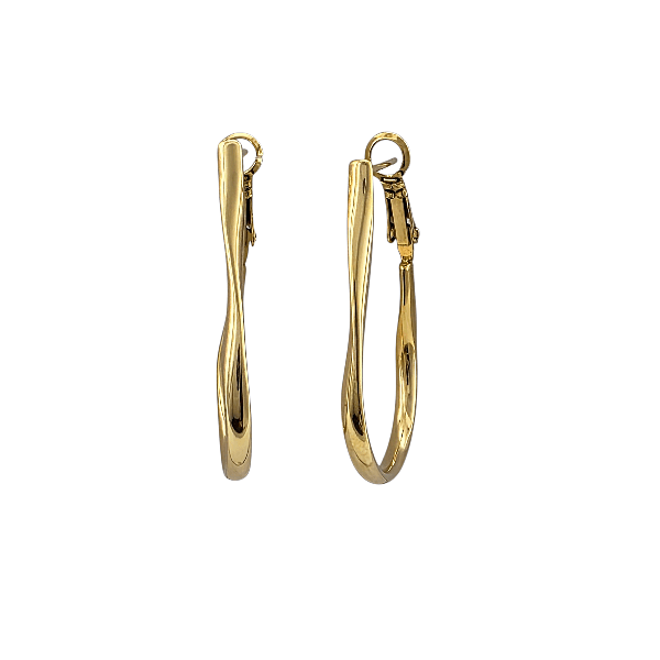 Créoles torsadées 35x20 mm – Acier inoxydable doré - Alberto Bijoux