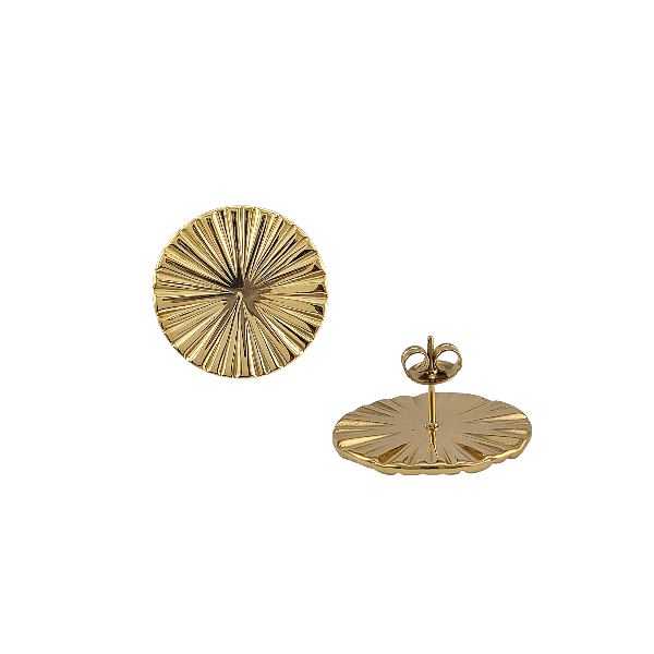 Boucles d’oreilles rondes texturées dorées 24 mm – Alberto Bijoux Montréal