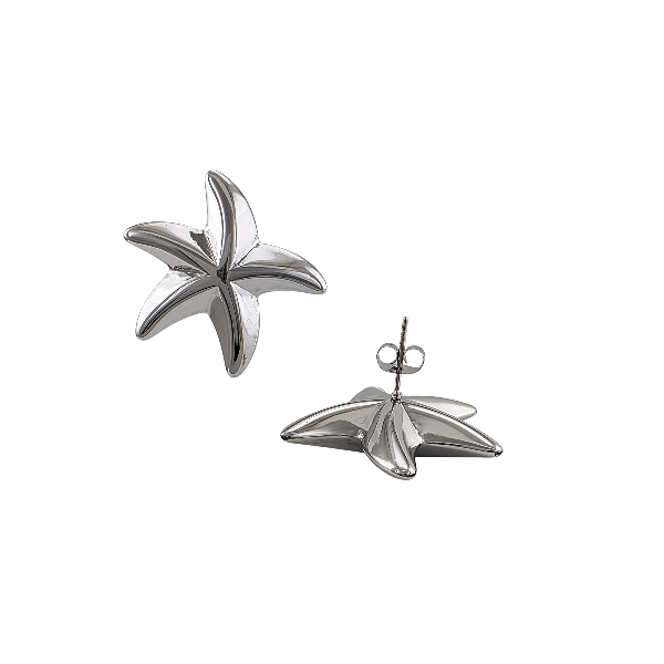 Boucles d’oreilles étoile de mer 30x30 mm – Acier inoxydable doré ou argenté - Alberto Bijoux